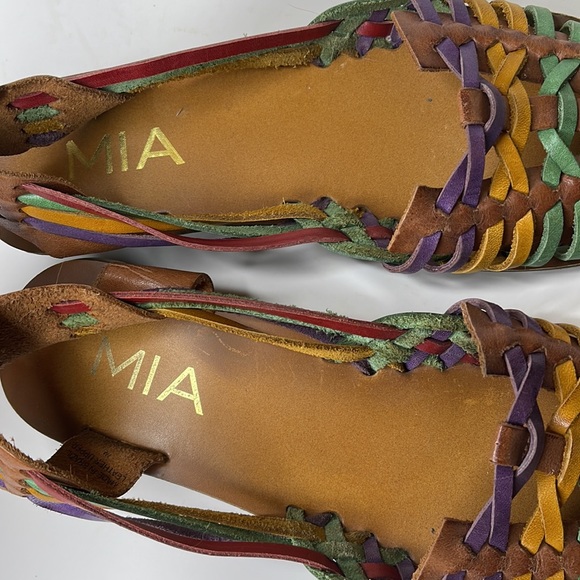 MIA Colorful Multicolor Leather Huarache Boho Bohemian Hippie Gypsy Sandals 7 - Picture 7 of 9